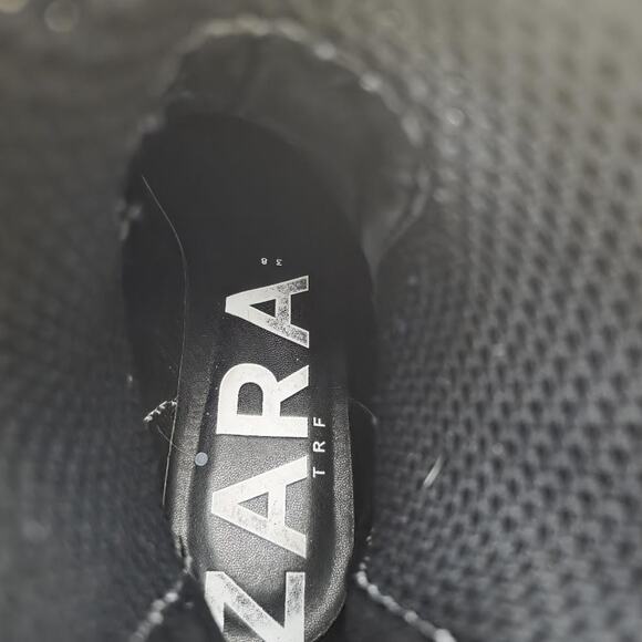 Zara Trafaluc Boots Womens Size 38 Metallic Square Toe Studded Chelsea Shoes - Picture 11 of 12